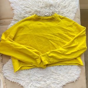 Top shop bright yellow cropped sweatshirt